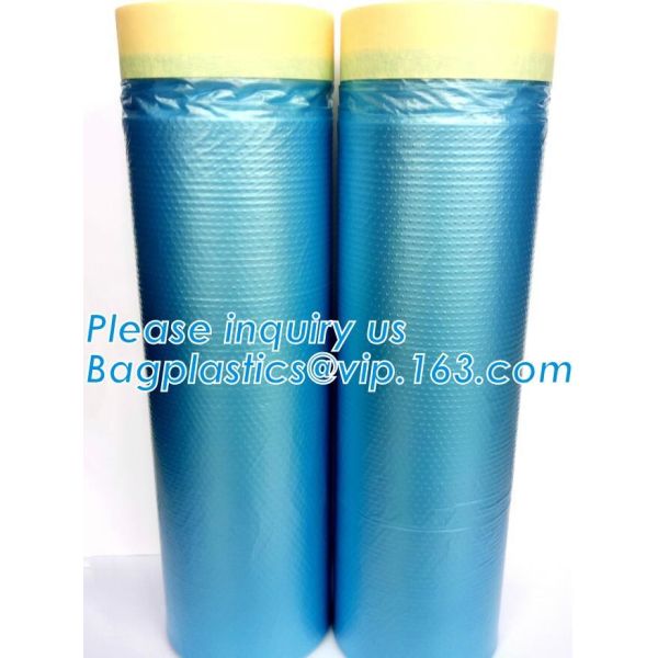 Pre-tapd paint masking film HDPE,Car paint repair masking film with tape, Hot sell masking film with adhesive tape, PAC