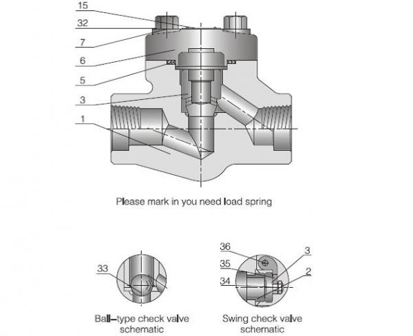 Forged Check Valve Drawing SW-NPT