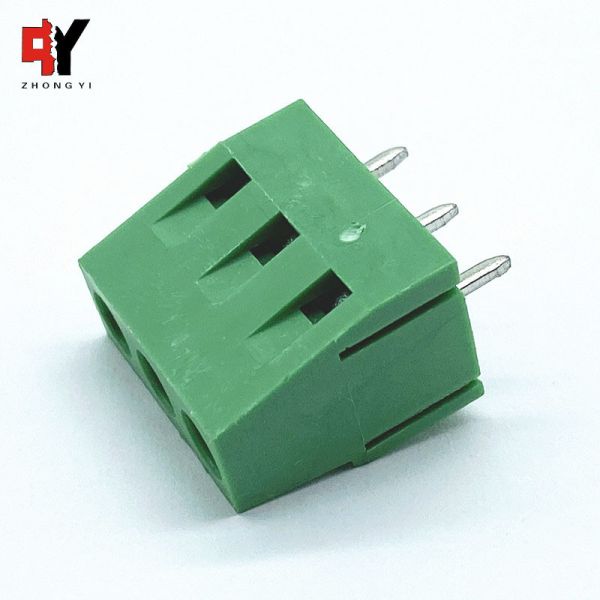 3 Poles 5.0mm Pitch Brass Cage PCB Screw Terminal Block 300V 10A