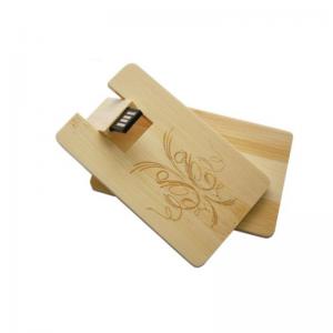 China Wooden USB Business Card Flash Drives Custom Logo, Eco-friendly Wood Card USB Flash Drive on sale