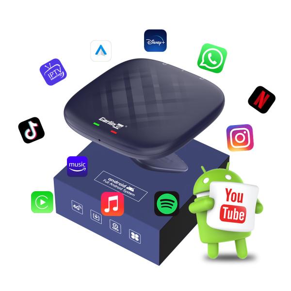 Wired to Wireless Adapter CarPlay Smart Car Ai Box Tbox Plus 8-Core 8g 128gb