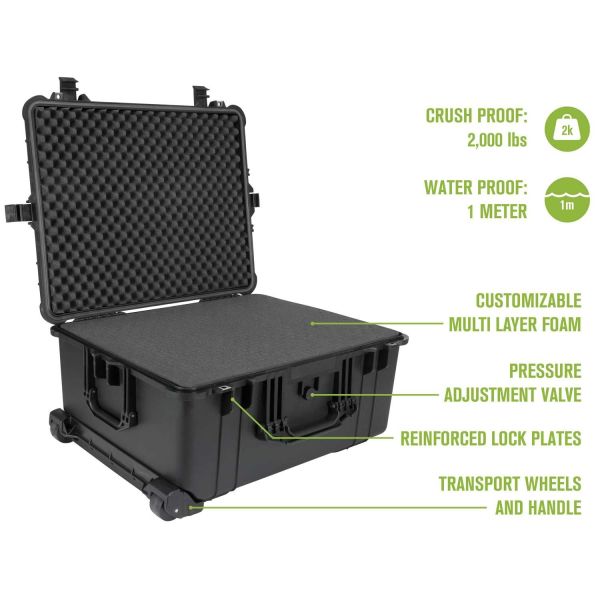 Wholesale ABS Waterproof Storage Box Trolley Carrying Case With Wheel Tool Box