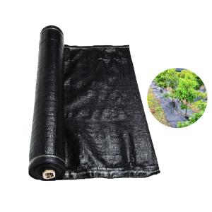 China Recyclable Black Plastic Ground Cover , PP Woven Fabric Roll For Agriculture / Garden wholesale