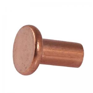 China ROHS Copper Flat Head Solid Rivets Size M8 3 To 50mm For Industry Machine on sale