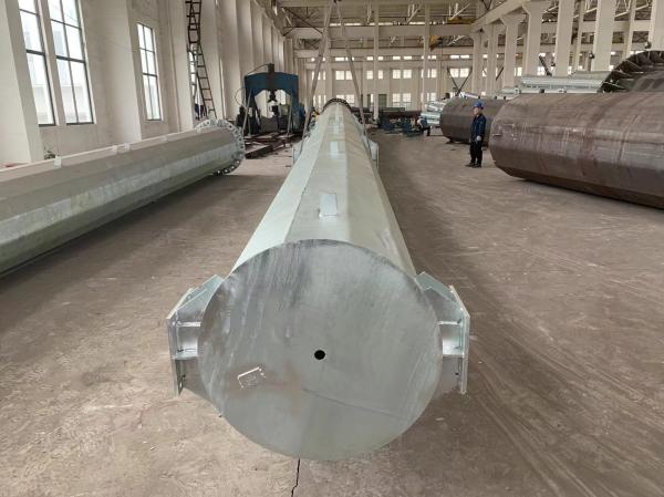 Quality 12-sided  5-segment plug-in type, with a total length of 43 meters galvanized steel pole for sale