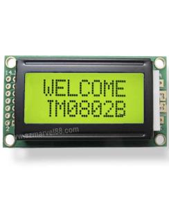 China M0802B-Y5, 8x2 LCD display module, Character Dot-matrix, STN Y-G, transflective/positive, on sale