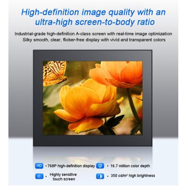 Intel J64 24 Inch Capacitive Embedded mini industrial PCs Waterproof All in One Computer Fanless Panel Pc