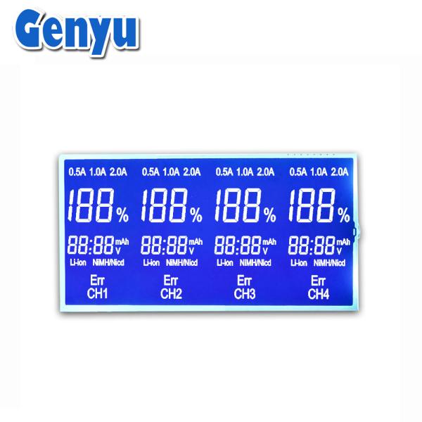 Quality Custom STN Blue LCD 7 Segment Display Negative LCD Display For Charger for sale