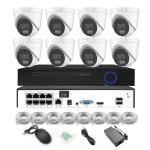OEM Full Color Motion detection Turret 5MP 4K 8 channel Night Vision POE HD IP