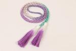 Dip Dyed Gradient Multi Color Composite Drawcord With Silver Metallic Thread