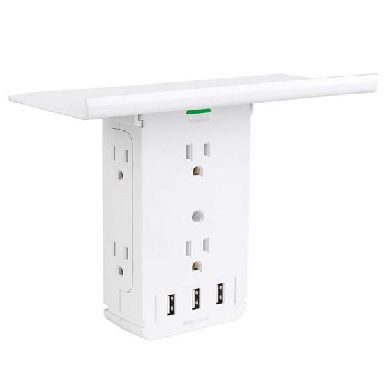 Quality Wall Power Socket with Surge Protector ETL cETL Passed 3sides*2outlet 3USB for sale