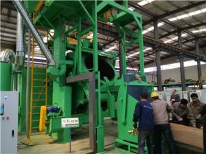 China Steel Grit Sa2.5 Rolling Drum Type Shot Blasting Machine With Dust Collector wholesale