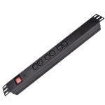 6 Way IEC Type PDU Extension Socket With On/Off Switch, Overload Protector