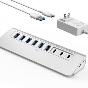China Aluminum Alloy ABS Housing USB-C Hub Multiport Adapter with Ethernet Cable and Type Switch Function wholesale