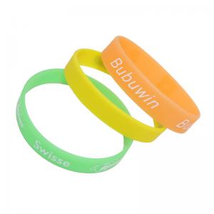China Plain Style Printed Silicone Wristbands Eco Friendly Waterproof Bracelets wholesale