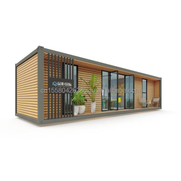 40ft Luxury Container Wooden House with 2 Bedrooms Prefabricated Home Office Modern Design Galvanized Steel Bending 180g