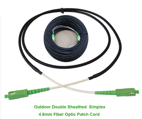 Quality Double Sheathed Simplex Single Mode Fiber Jumper Cables 4.6mm for sale
