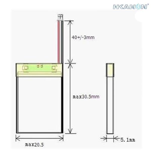 Long Lifespan NCM Battery Cells 0.925Wh 502030 601535 3.7V 250mAh Durable