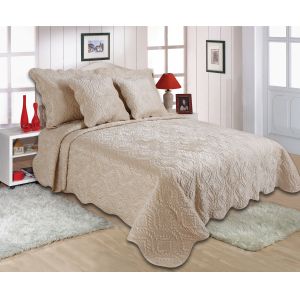 China Soft Velvet Reversible Ultrasonic Bedspread Hypoallergenic Floral Striped Pattern wholesale