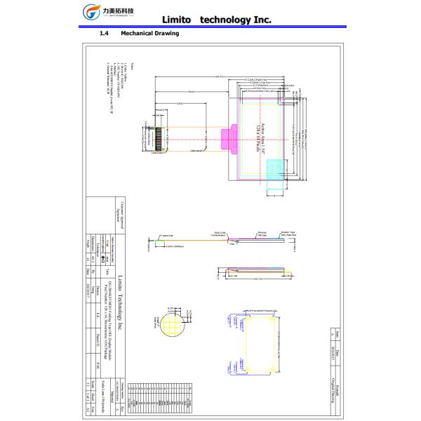 1.54 Inch Compact Monochrome Oled Display 128x64 SSD1309