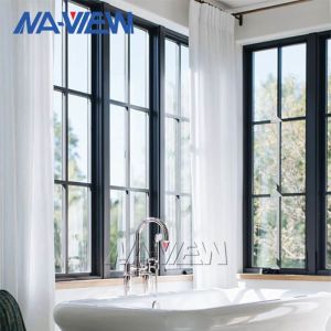 NAVIEW Modern Custom Black Aluminium Single Hung Window