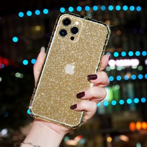 Luxury Glitter Bling Diamond Transparent Soft Phone Case For IPhone 14 13 12 Pro