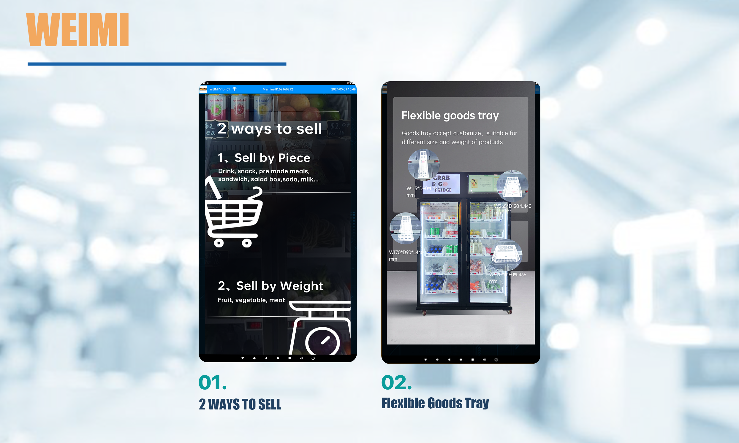 WEIIMI Smart Fridge Healthy Food Vending Machine With Card Reader