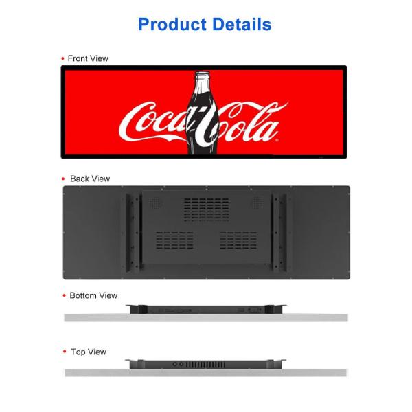 19 Inch Wall Mounted Bar-Type Advertising Machine 1920x360 Android Tablet