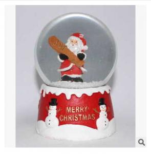 China New creative promotion gift christmas santa clause resin led snow glass ball event supplie wholesale