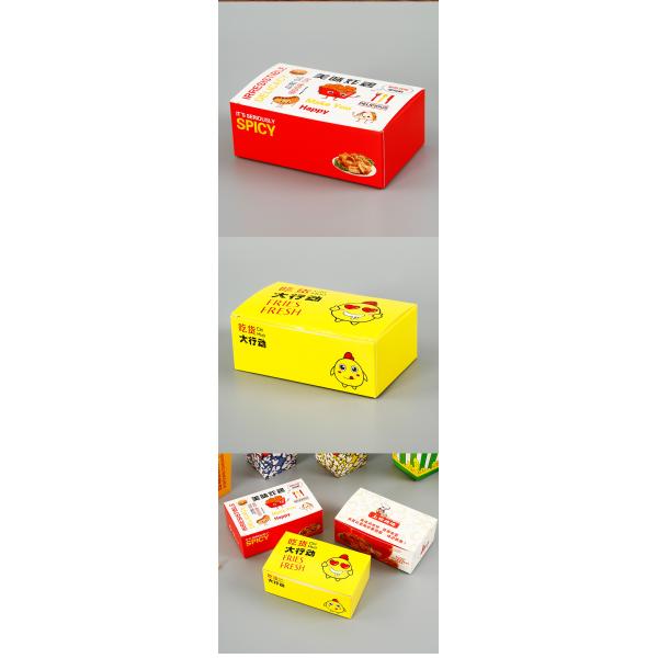 CMYK Disposable Fried Chicken Boxes Kraft Food Containers Packing OEM