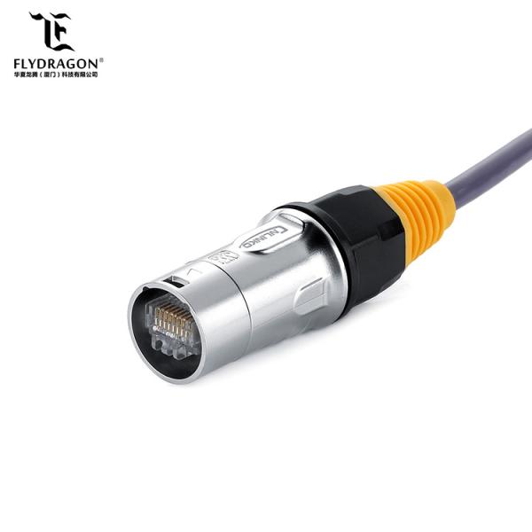 Quality High Quality LED Screen Display Ethernet Dual Port Socket RJ45 Panel Mount Connector for sale