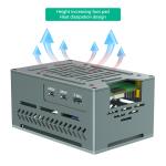 Raspberry Pi 5 Aluminum Case with 4010 PWM Fan and Copper Heatsinks Support