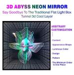 Affordable LED Neon Mirror Wall Art with Playful Touch and Other Light Source
