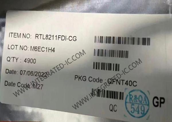 Quality RTL8211FDI-CG Ethernet IC Highly Integrated 10/100/1000M Ethernet Transceiver for sale