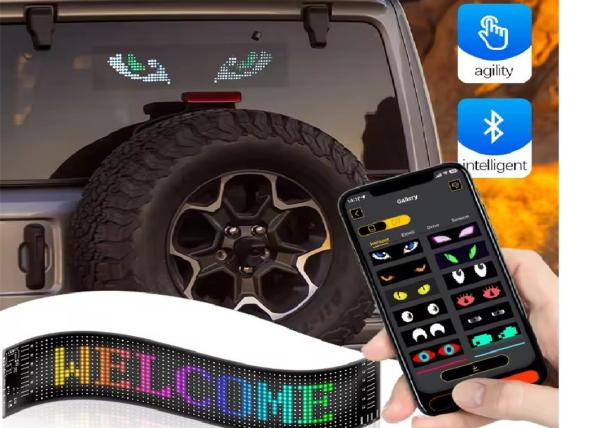 Quality Soft LED Screen Brand Advertising Promotion Display RGB Color APP Smart Programmable Interior LED Sign for sale