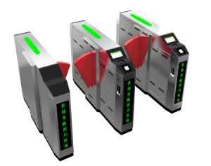 Quality AISI SUS304 Office Security Gate Turnstile , Flap Barrier Access Control System for sale