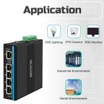 Mini 5 Port Industrial Ethernet Switch 4 RJ45 Port To 1 Uplink RJ45 Gigabit