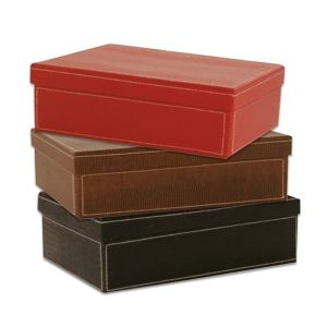 China Faux Leather Candy Rigid Packaging Box UV Coating With Lids wholesale