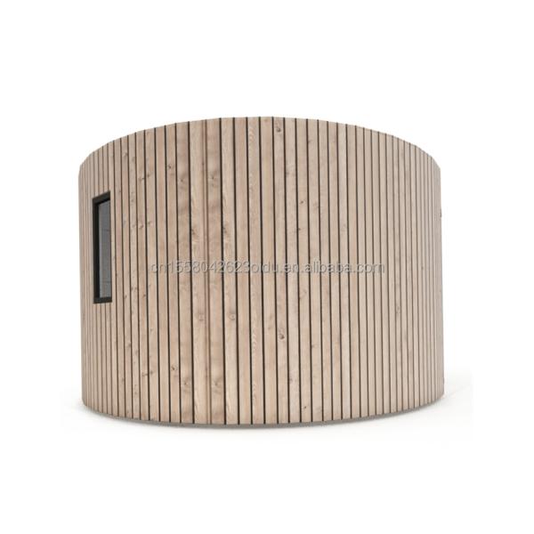 Customized Color Galvanized Steel Square Tubes Main Structure Prefabricated Wooden Round House Garden Hotel Wooden House