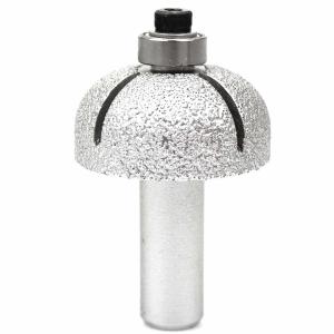 China R15 37mm Ball Round Nose Stone Router Bit , Diamond Router Bits For Granite With Bearing wholesale