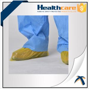 China Yellow Non Skid Shoe Covers Disposable 17gsm PE Polyethylene wholesale