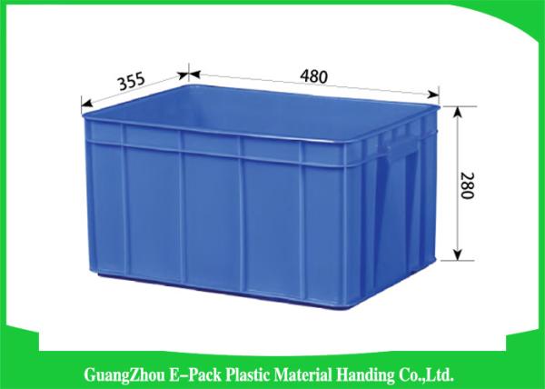 Quality Big Capacity Plastic Stackable Containers Warehousing Transportation Blue for sale