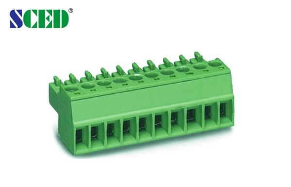 2-24 Poles Pluggable Terminal Block Plastic Metal Connector -25°C To +85°C