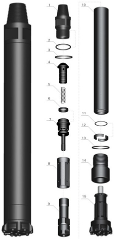 8'' Borehole Drilling DTH Drilling Tools Atlas Copco DTH Hammer Big Diameter