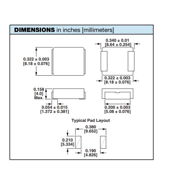 IHLP3232DZER4R7M01 4.7 µH Shielded Molded Inductor 7.25 A 32mOhm Max Nonstandard