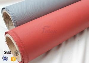China Red Silicone Coated 800℃ 0.7MM Silica Fiberglass Fire Blanket 750g / m2 Weight on sale
