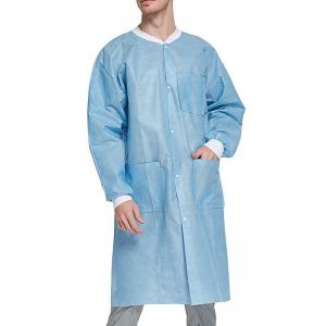 China Nonwoven disposable Laboratory coat 3-layer SMS Full Length Lab Coat wholesale