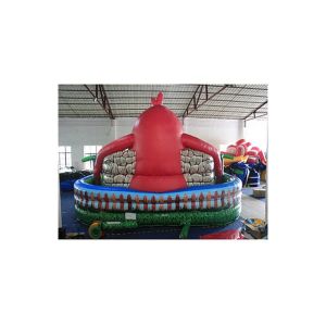 Red Coconut Tree Inflatable Fun City With Slide Jumping Castle