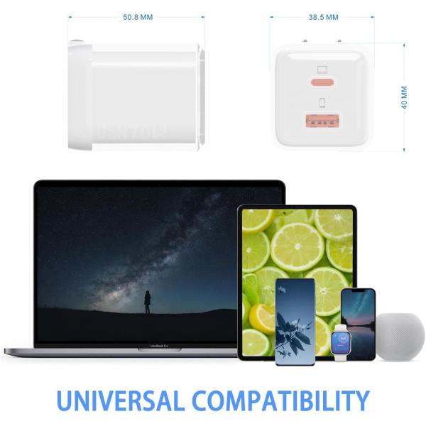 A+C Mini QC 3.0 PD 70W GaN Fast Charger For Phone Charger Type C Charger