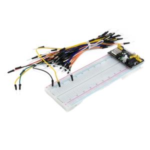 China 65Pcs Jumper Breadboard DIY Kit Power Module High Quality Mb-102 830 Holes Prototype Universal Breadboard on sale